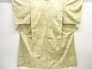 アンティーク　花唐草模様織り出し手織り節紬着物